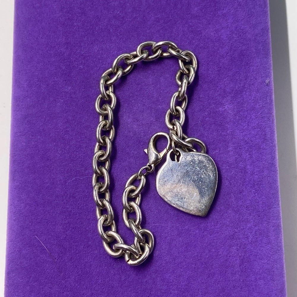 Silver Plated Heart Charm Bracelet
